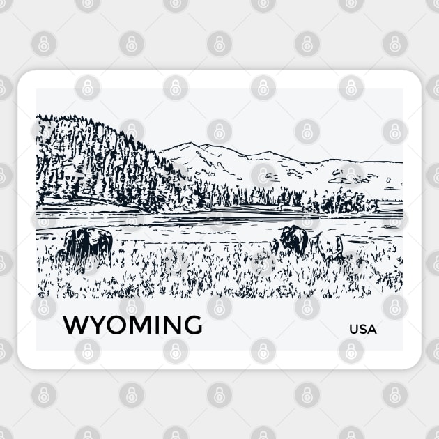 Wyoming USA Sticker by Lakeric